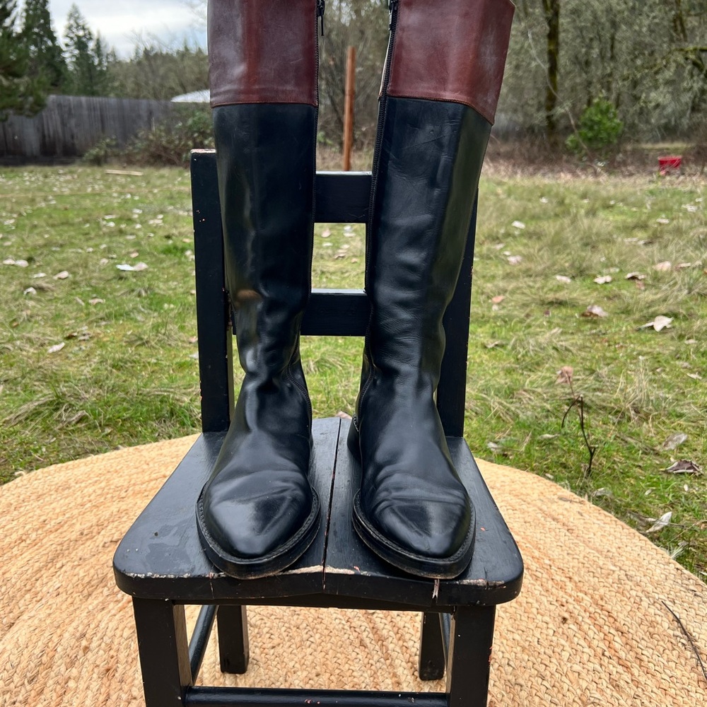 Elegant Black and Brown Women's Ann Demeulemeester riding  Boots - Picture 2 of 9